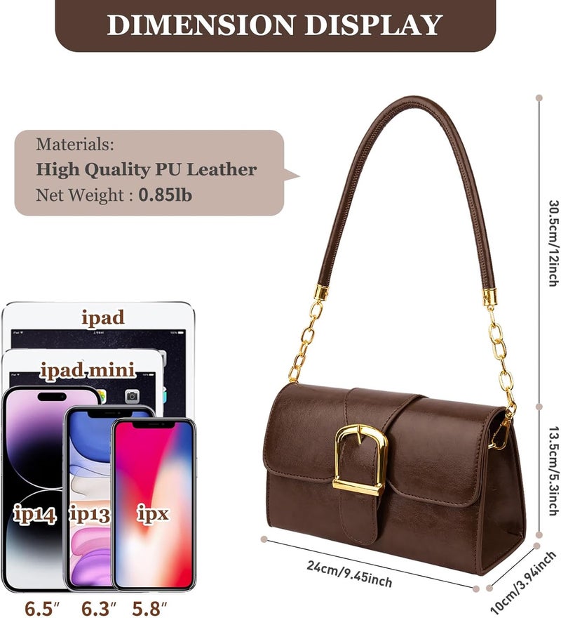 Gosect Shoulder Bag for Women, Cute Soft PU Leather Small Crossbody Purses Handbags, Trendy Underarm Bag Tote Purses for Women - Image 3